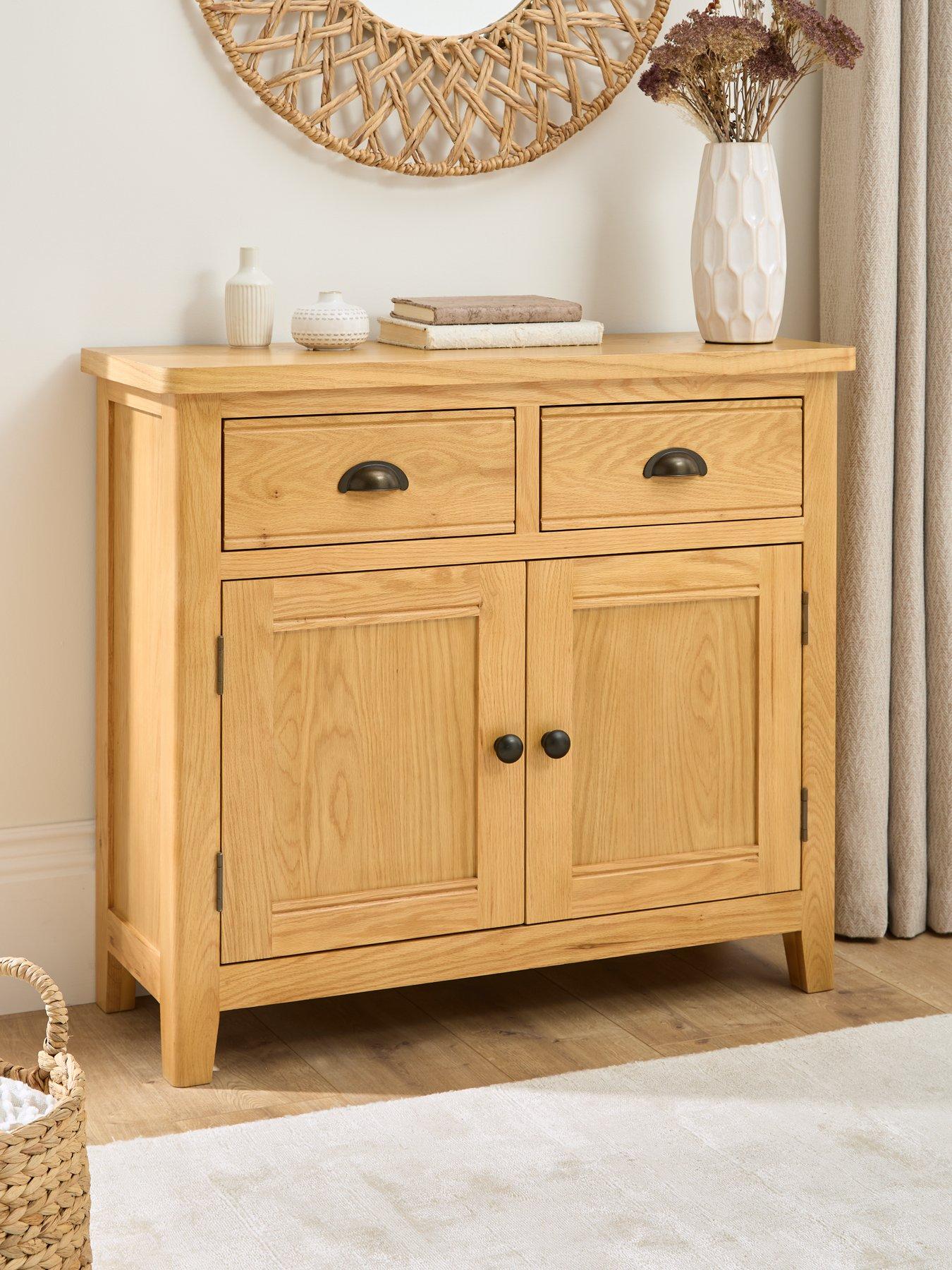 undefined Ashwin Ready Assembled 2 Door, 2 Drawer Medium Sideboard - contains Solid Wood