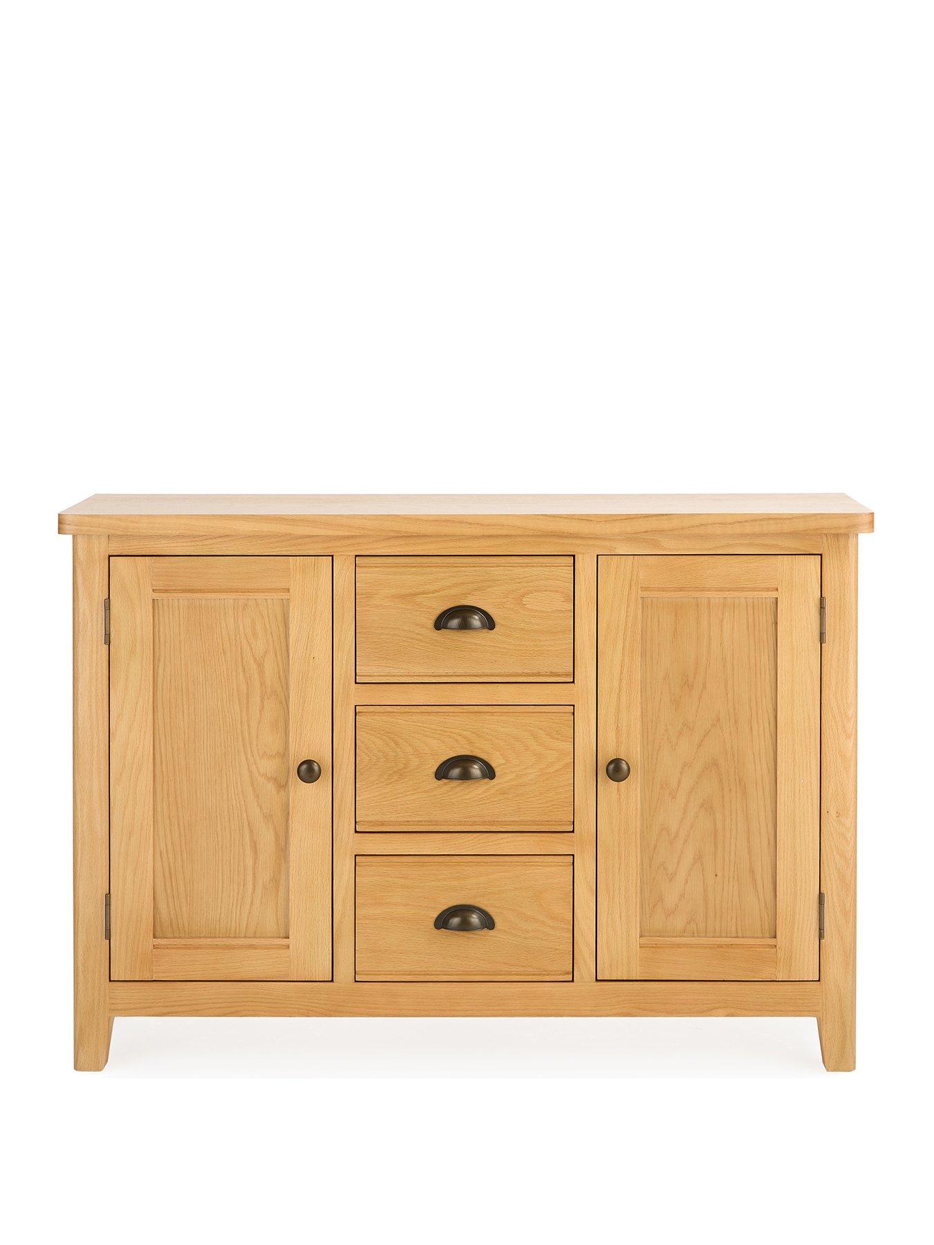Image 2 of 7 of Very Home Ashwin Ready Assembled 2 Door,&nbsp;3 Drawer Large Sideboard in Rustic Oak - contains Solid Wood