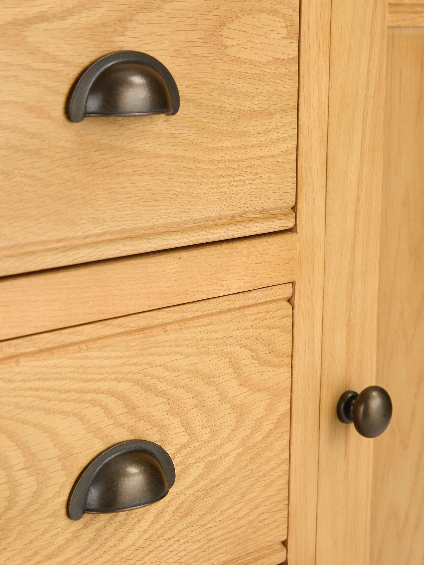 Image 6 of 7 of Very Home Ashwin Ready Assembled 2 Door,&nbsp;3 Drawer Large Sideboard in Rustic Oak - contains Solid Wood