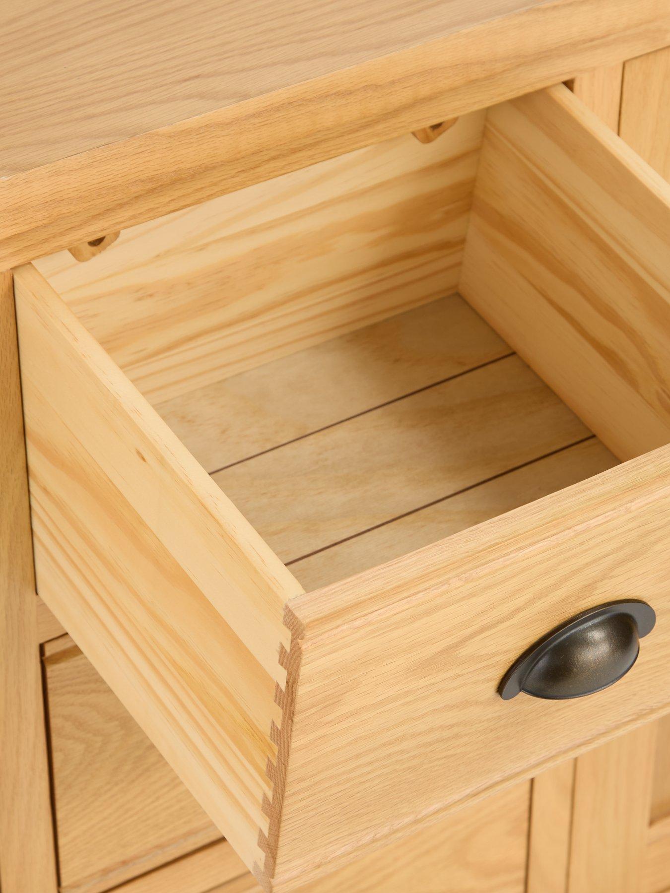 Image 7 of 7 of Very Home Ashwin Ready Assembled 2 Door,&nbsp;3 Drawer Large Sideboard in Rustic Oak - contains Solid Wood