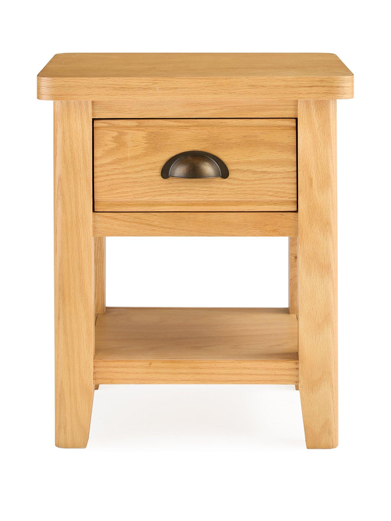 Image 2 of 7 of The Very Collection Ashwin Ready Assembled 1 Drawer Lamp Table&nbsp;- contains Solid Wood