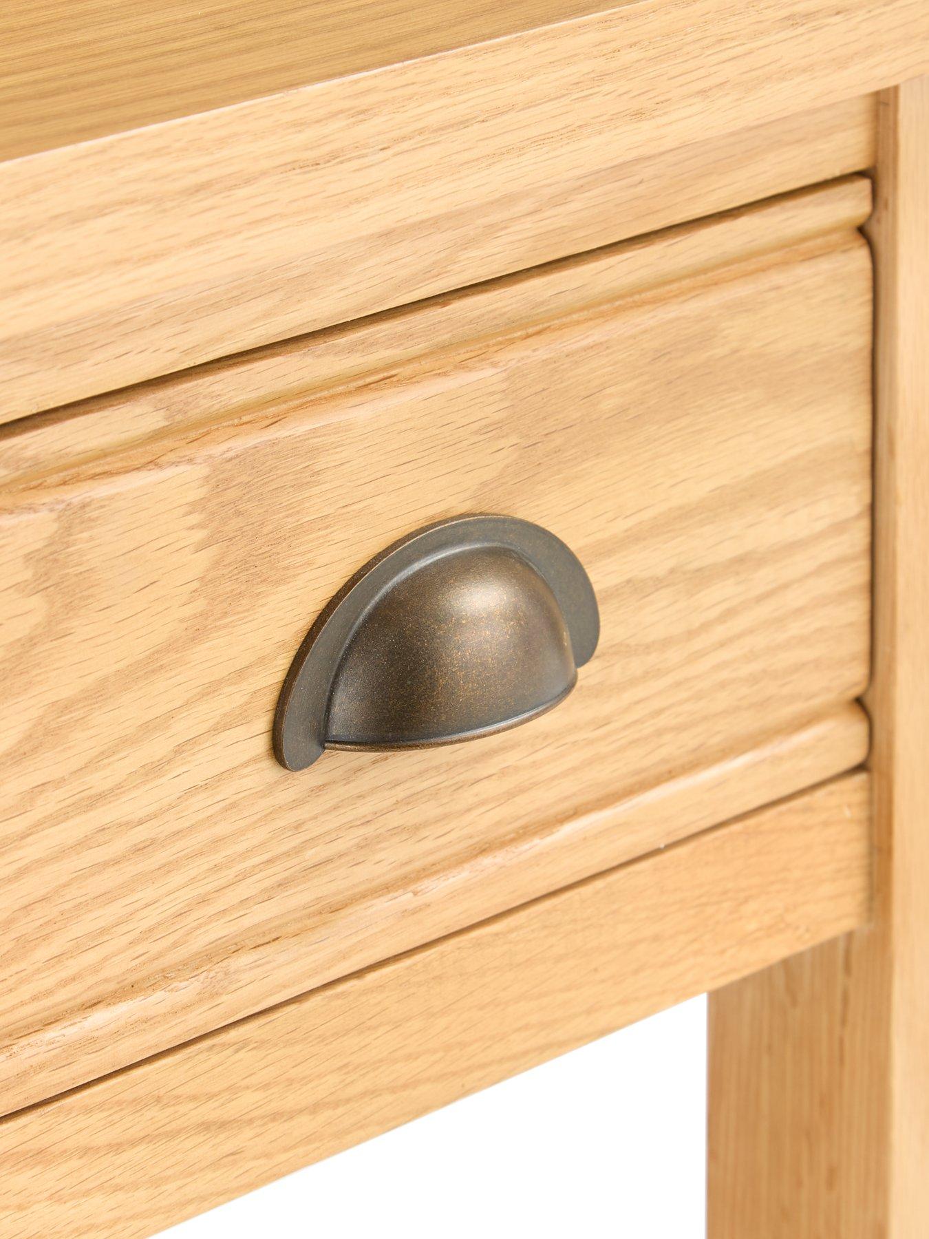Image 6 of 7 of The Very Collection Ashwin Ready Assembled 1 Drawer Lamp Table&nbsp;- contains Solid Wood