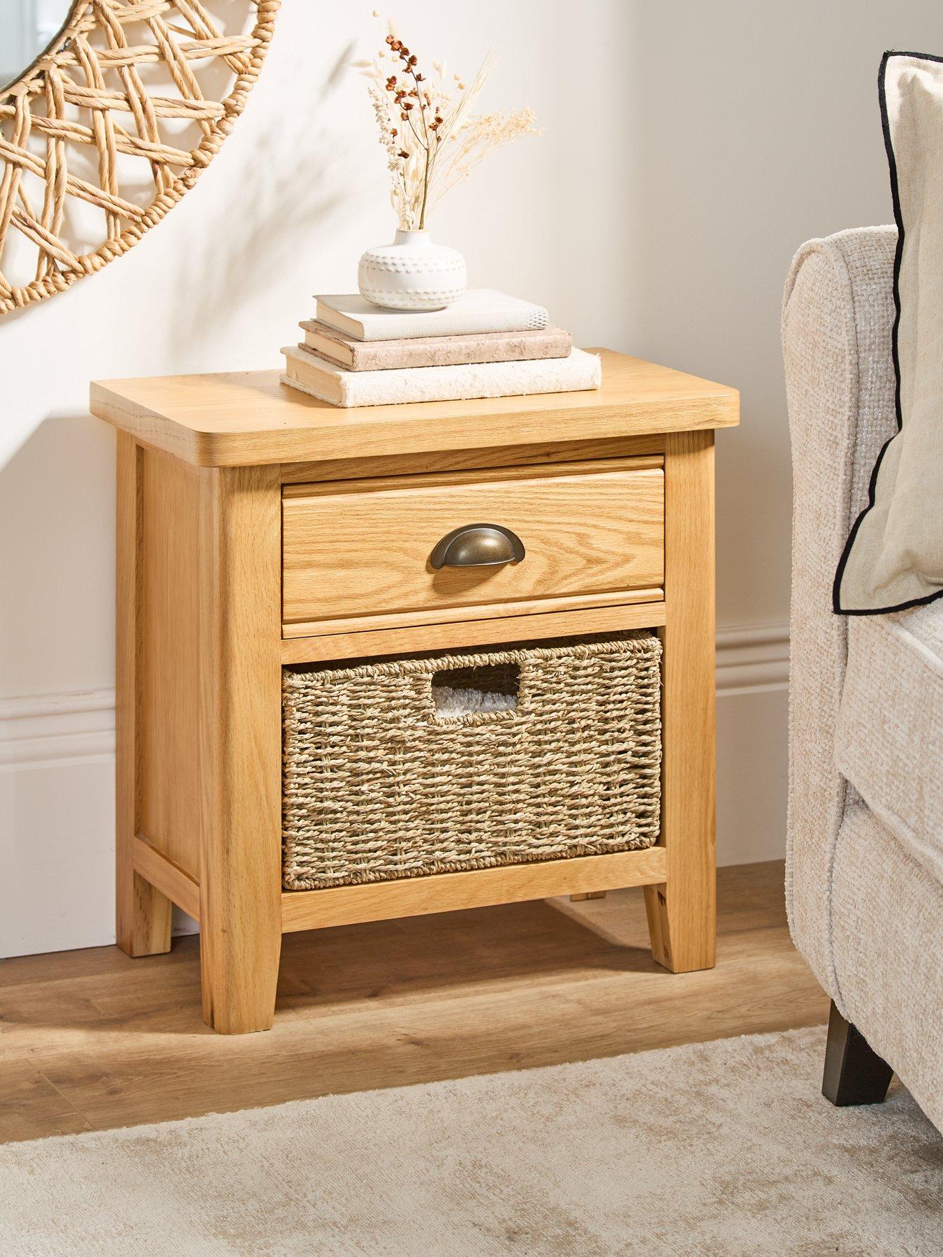 undefined Ashwin Ready Assembled 1 Drawer, 1 Basket Sideboard - contains Solid Wood