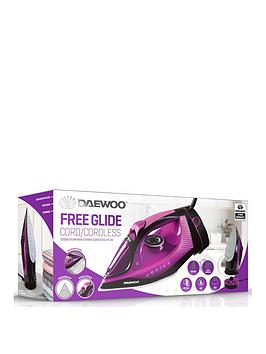 Product photograph of Daewoo 2200w Free-glide Cordless Steam Iron from very.co.uk