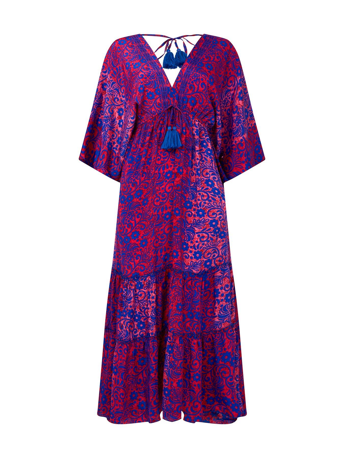 Joe Browns Petite Animal Print Kaftan Dress - Purple | Very.co.uk