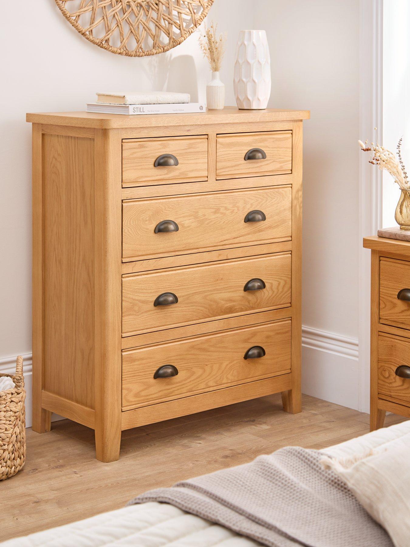 The Very Collection Ashwin Ready Assembled 2 + 3 Drawer Chest - contains Solid Wood