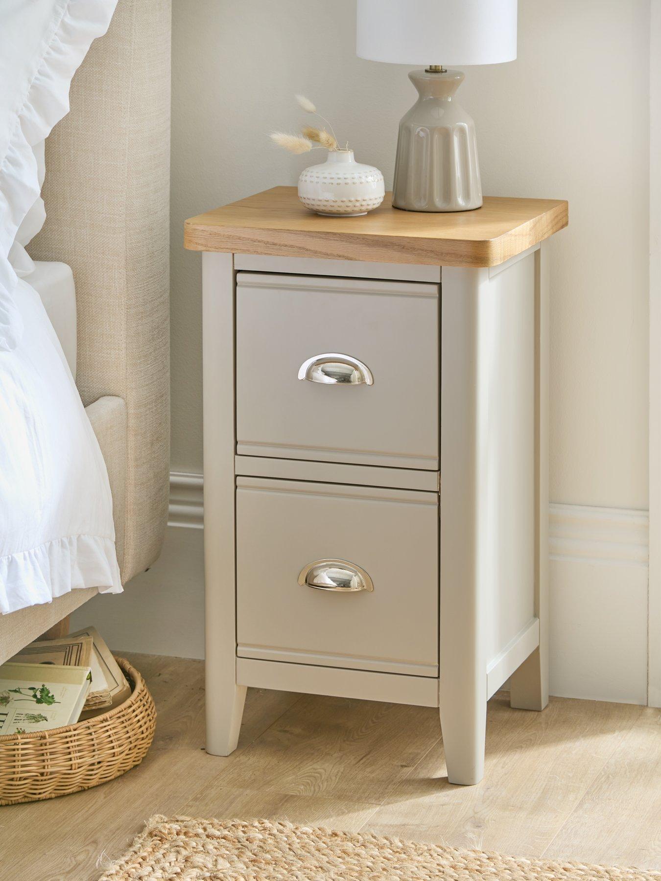 undefined Malone Ready Assembled 2 Drawer Bedside Chest- contains Solid Wood