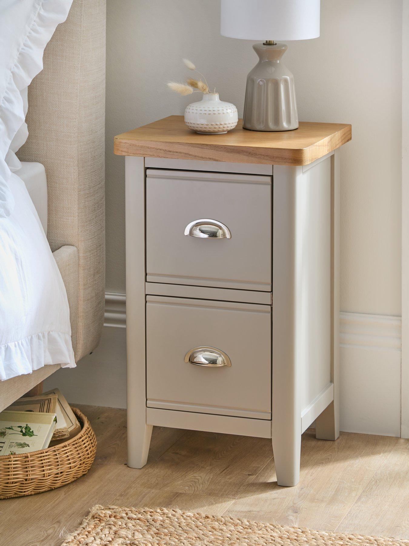 undefined Malone Ready Assembled 2 Drawer Bedside Chest- contains Solid Wood