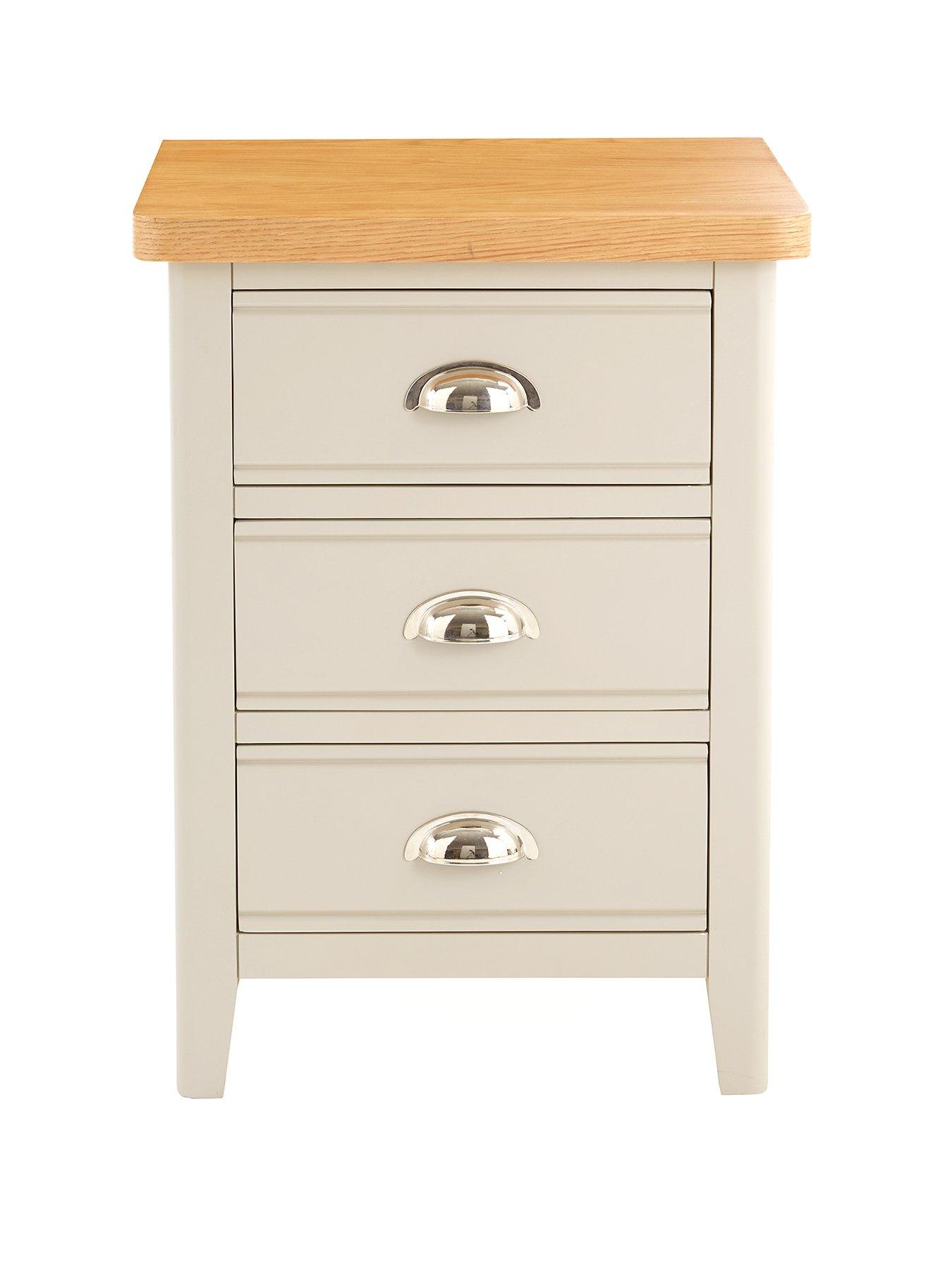 Image 2 of 7 of The Very Collection Malone Ready Assembled&nbsp;3 Drawer Bedside Chest&nbsp;- contains Solid Wood