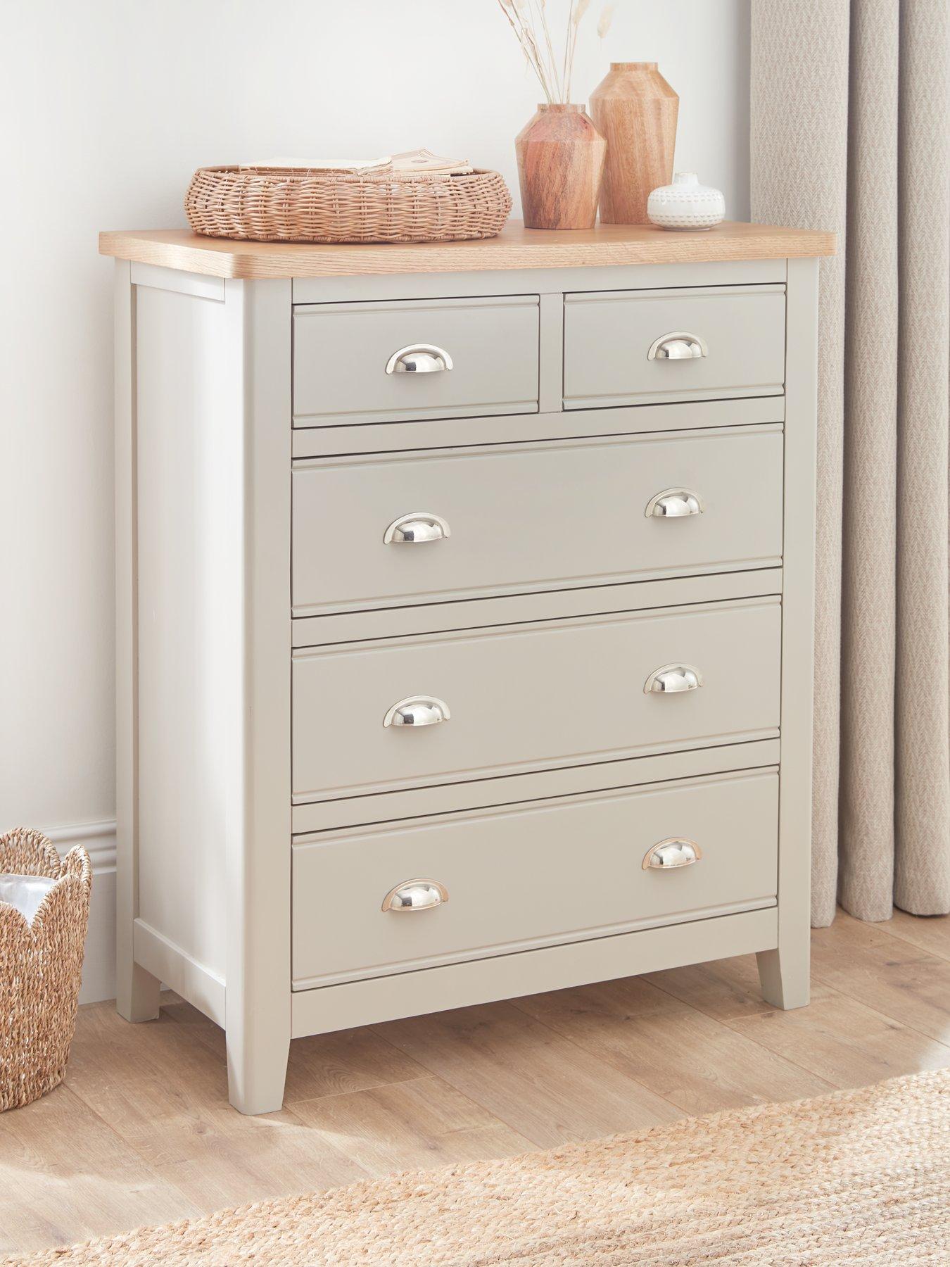 undefined Malone Ready Assembled 2 + 3 Drawer Chest - contains Solid Wood