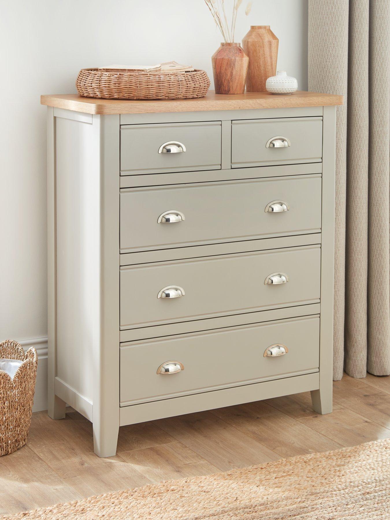 Image 1 of 7 of Very Home Malone&nbsp;Ready Assembled 2 + 3 Drawer Chest&nbsp;- contains Solid Wood
