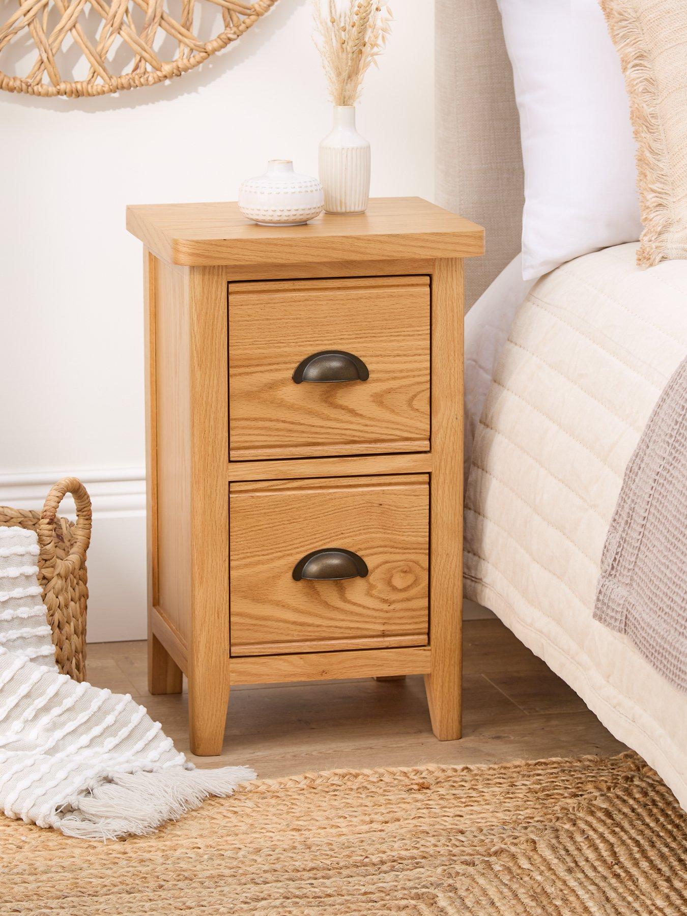 Product photograph of Very Home Ashwin Ready Assembled 2 Drawer Bedside Chest - Contains Solid Wood from very.co.uk