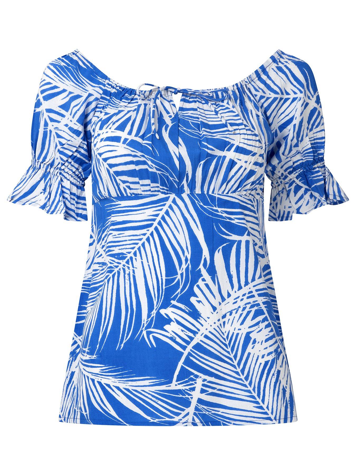 Joe Browns Summer Blues Printed Top Blue Uk