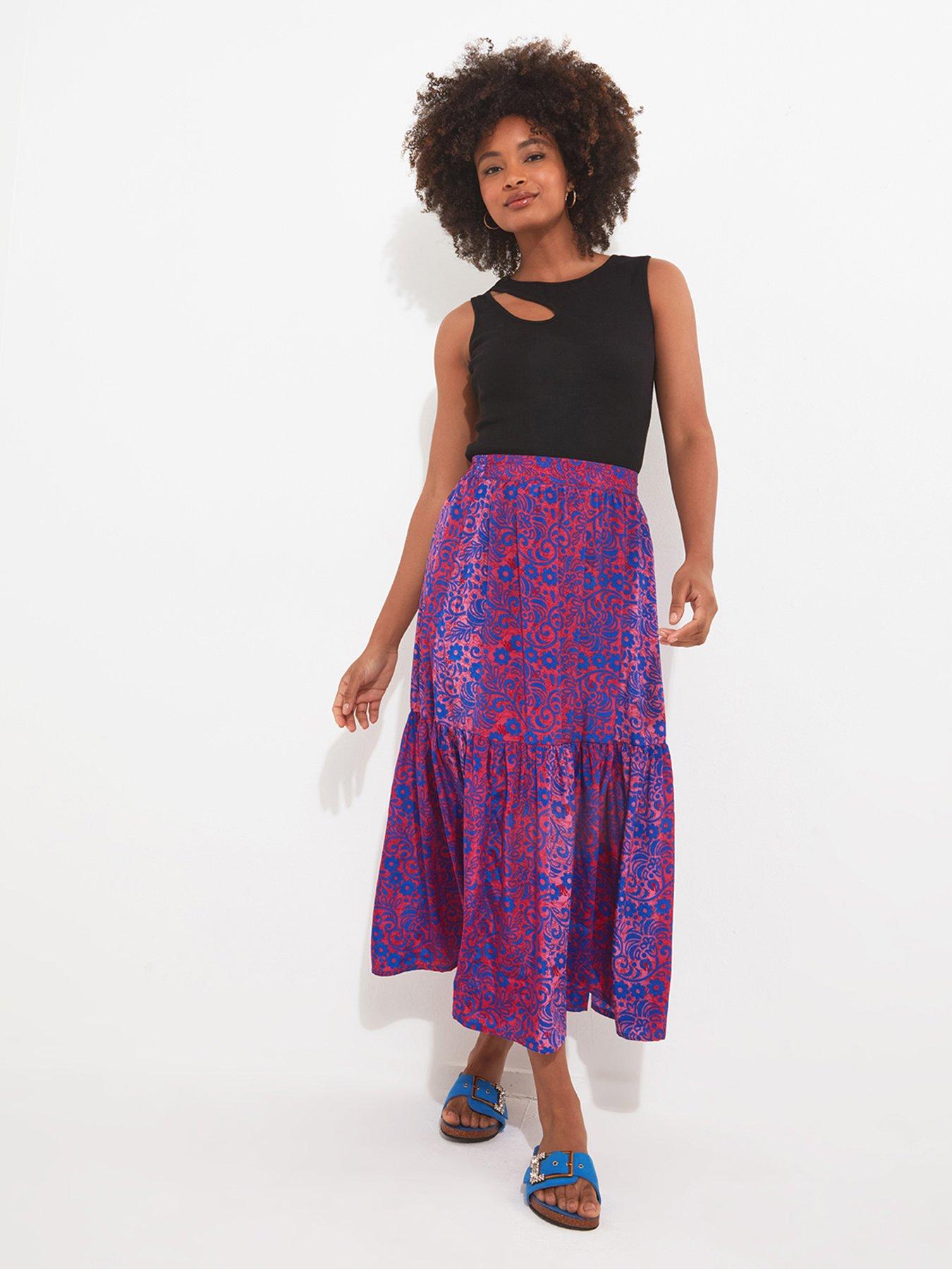 Joe Browns Leopard Print Maxi Skirt - Blue | Very.co.uk