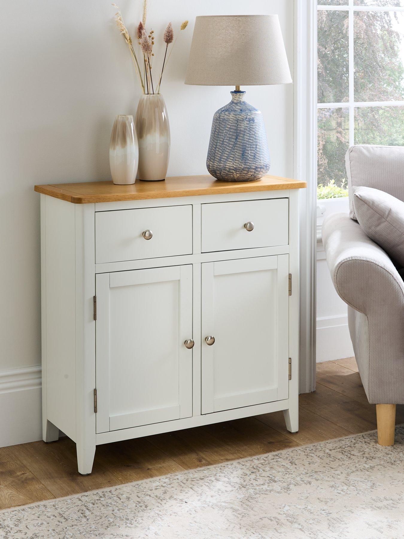 Product photograph of Very Home Harbour Ready Assembled Sideboard 2 Door 2 Drawer - White Oak from very.co.uk