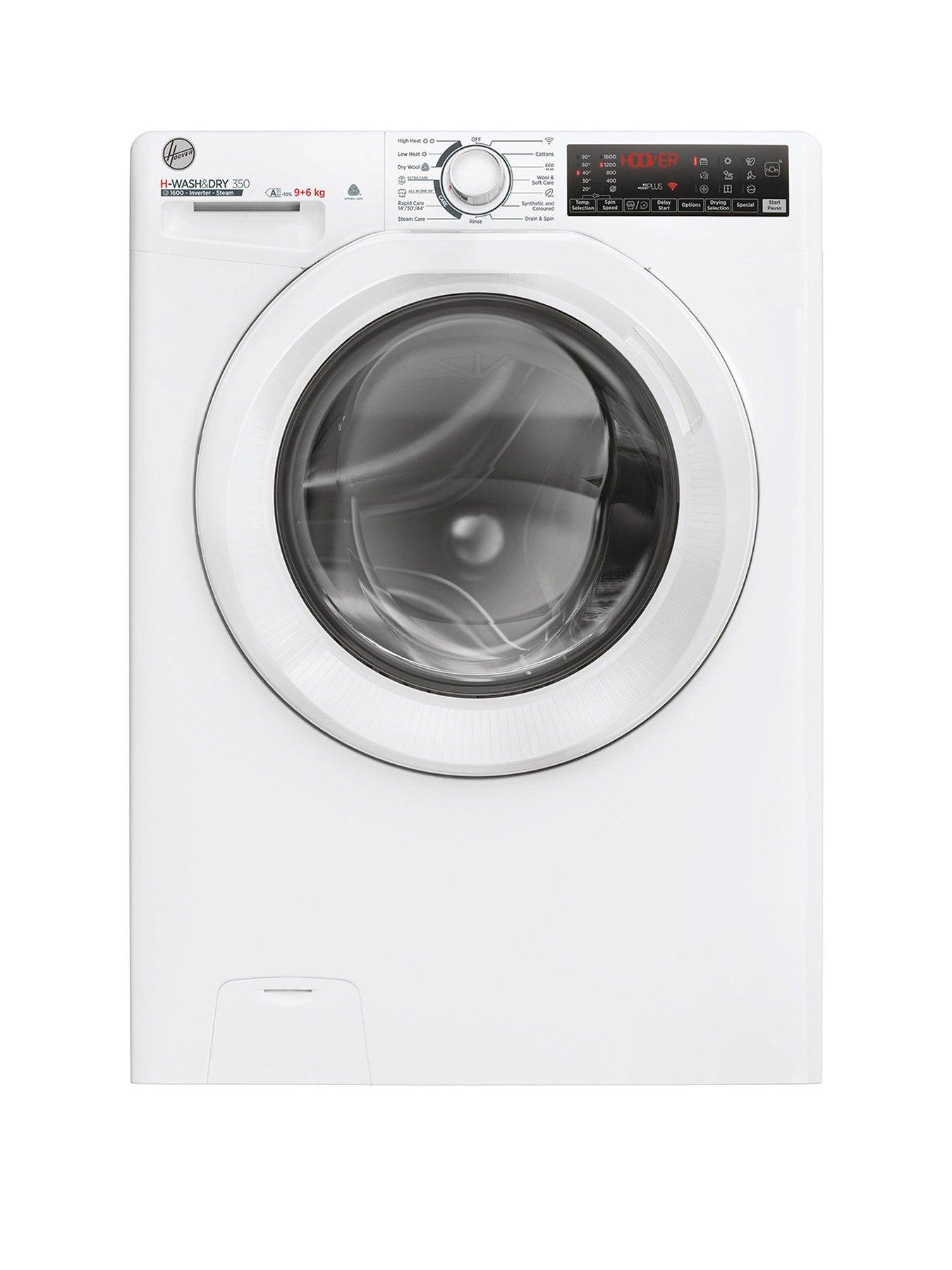Product photograph of Hoover H-wash Amp Dry 350 9kg 6kg Washer Dryer 1600 Rpm Wifi - White from very.co.uk