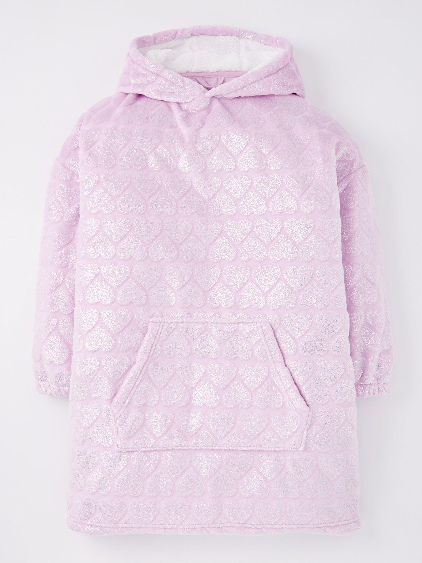 undefined Girls Heart Poncho - Purple