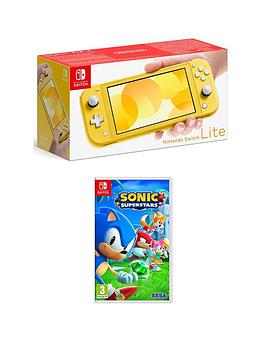 Nintendo Switch Lite Yellow Console With  Sonic Superstars