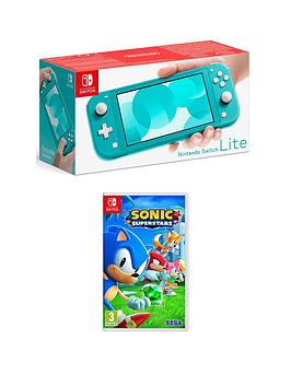 Nintendo Switch Lite Turquoise Console With  Sonic Superstars