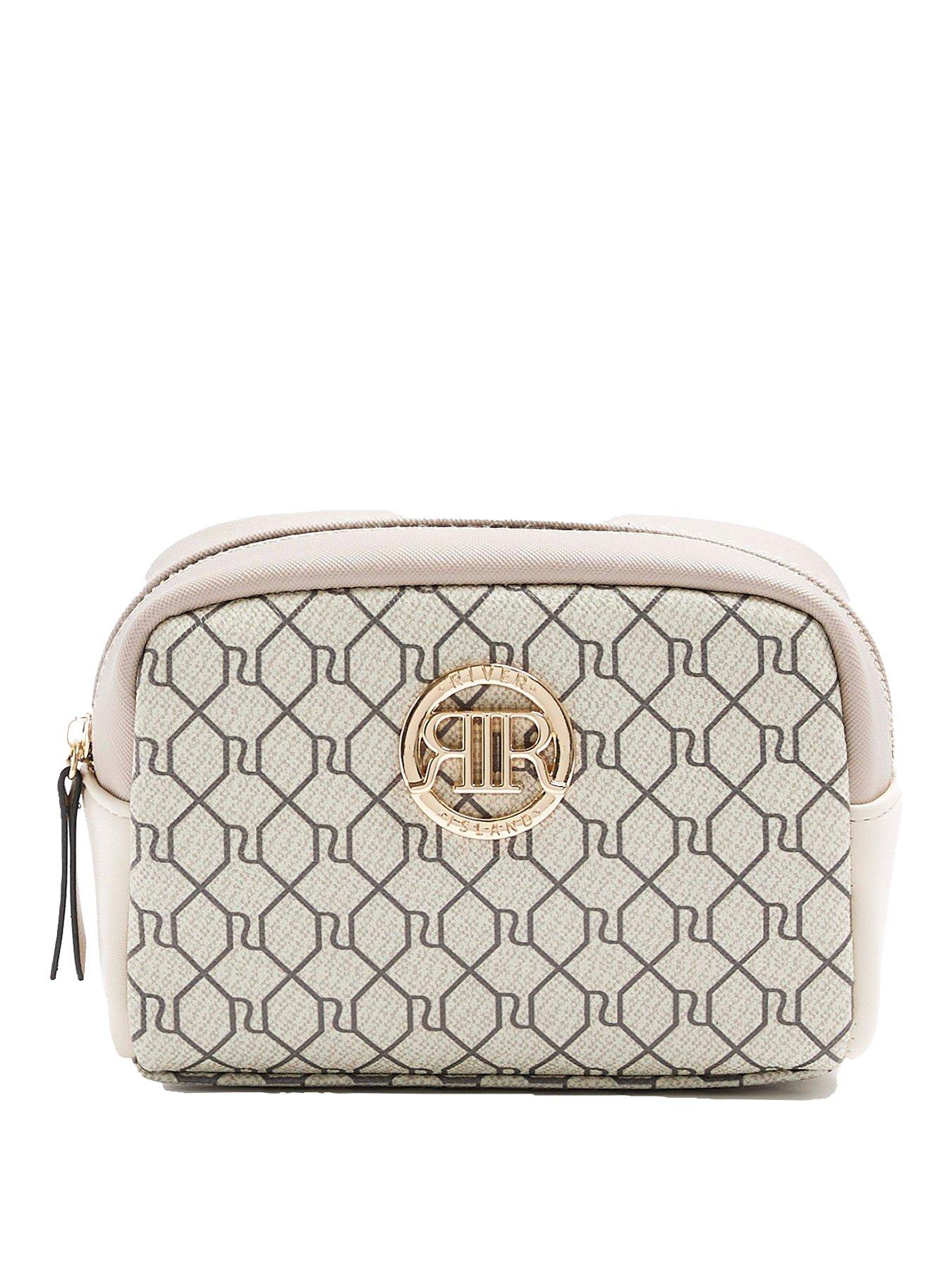 river-island-beige-monogram-make-up-bag