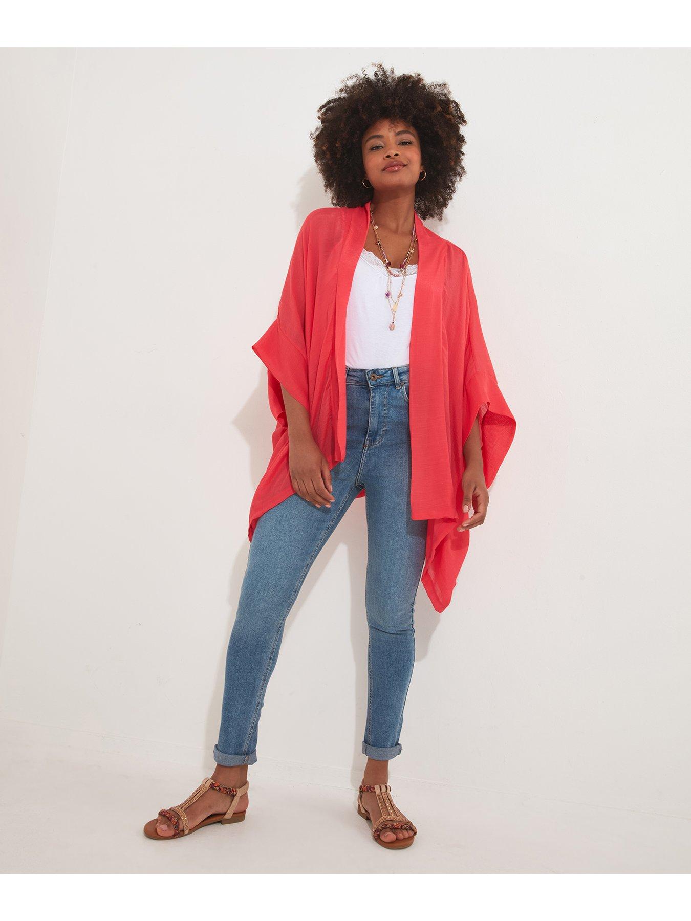 Pink kimono cardigan best sale