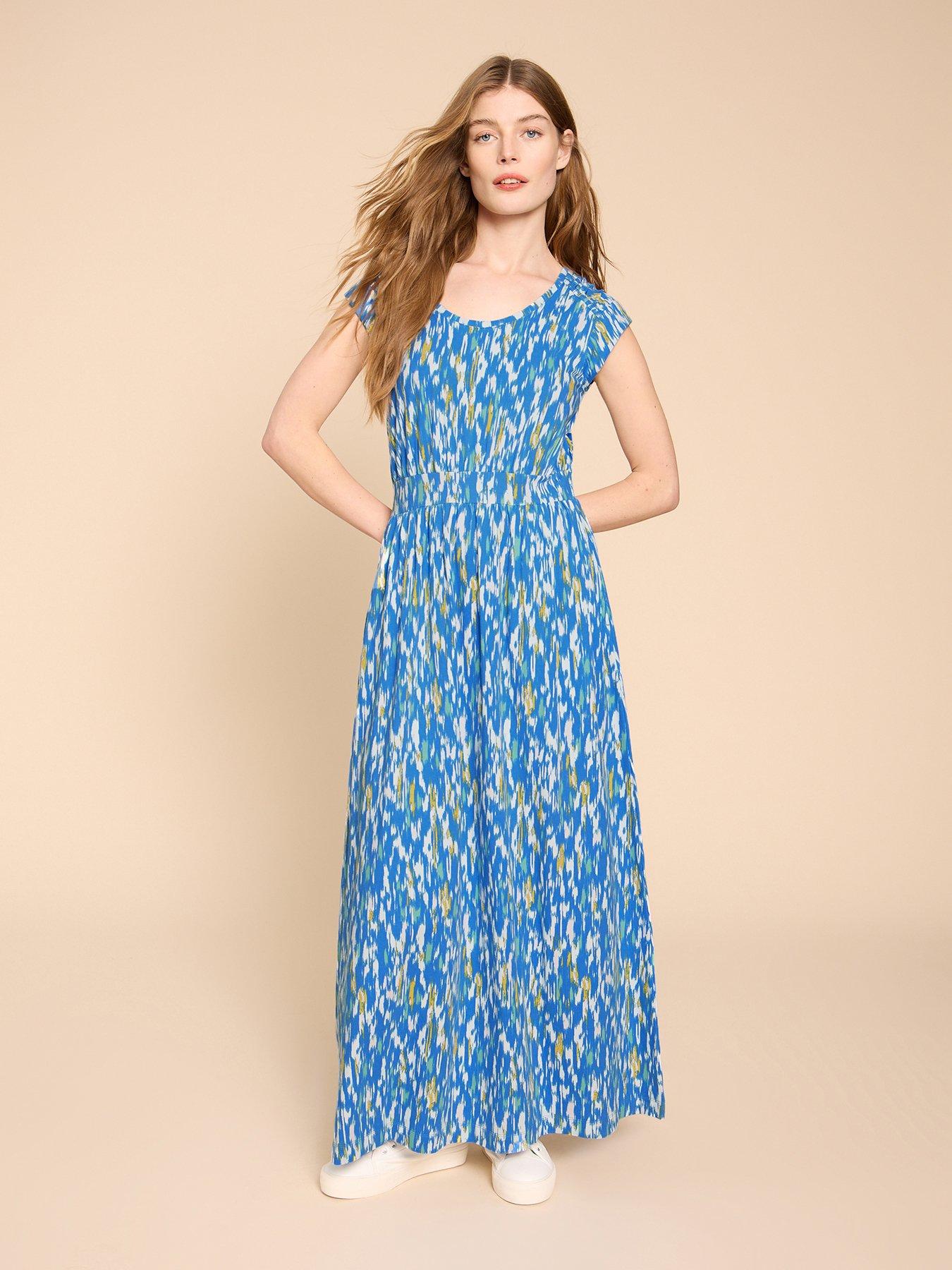 Blue jersey maxi dress best sale