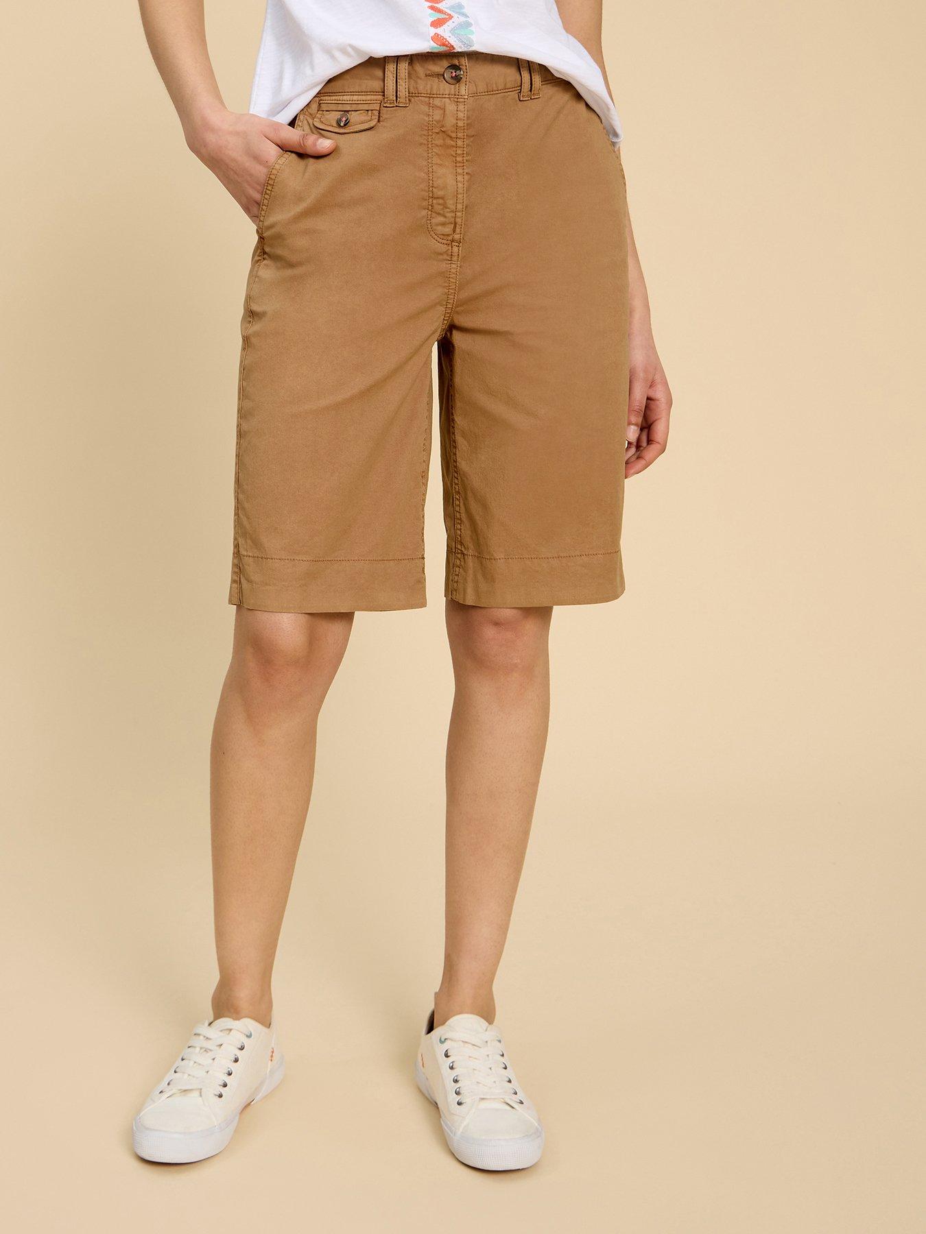 Image 1 of 6 of White Stuff Hayley Chino Shorts - Brown