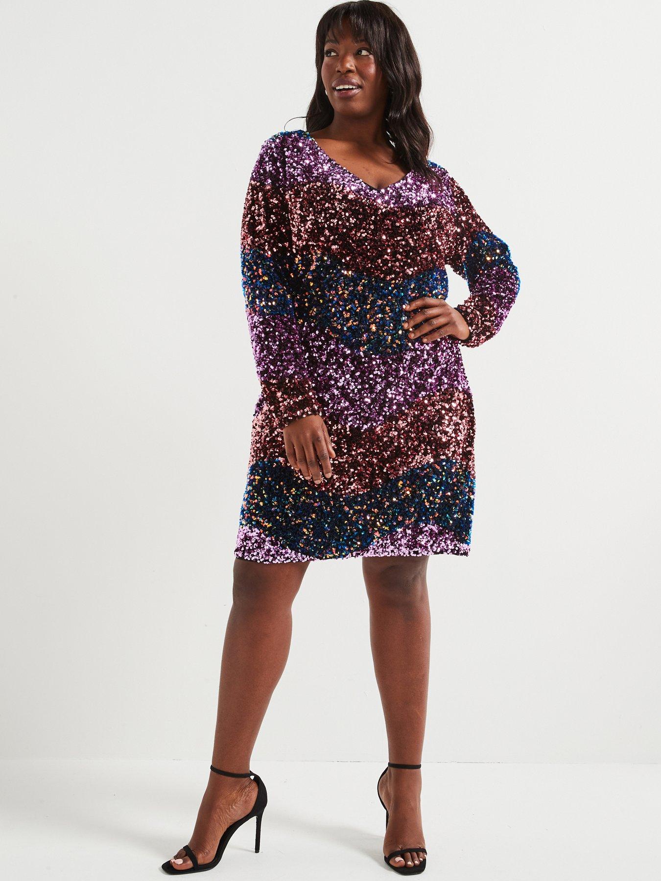 undefined Sequin Neck Mini Dress - Multi