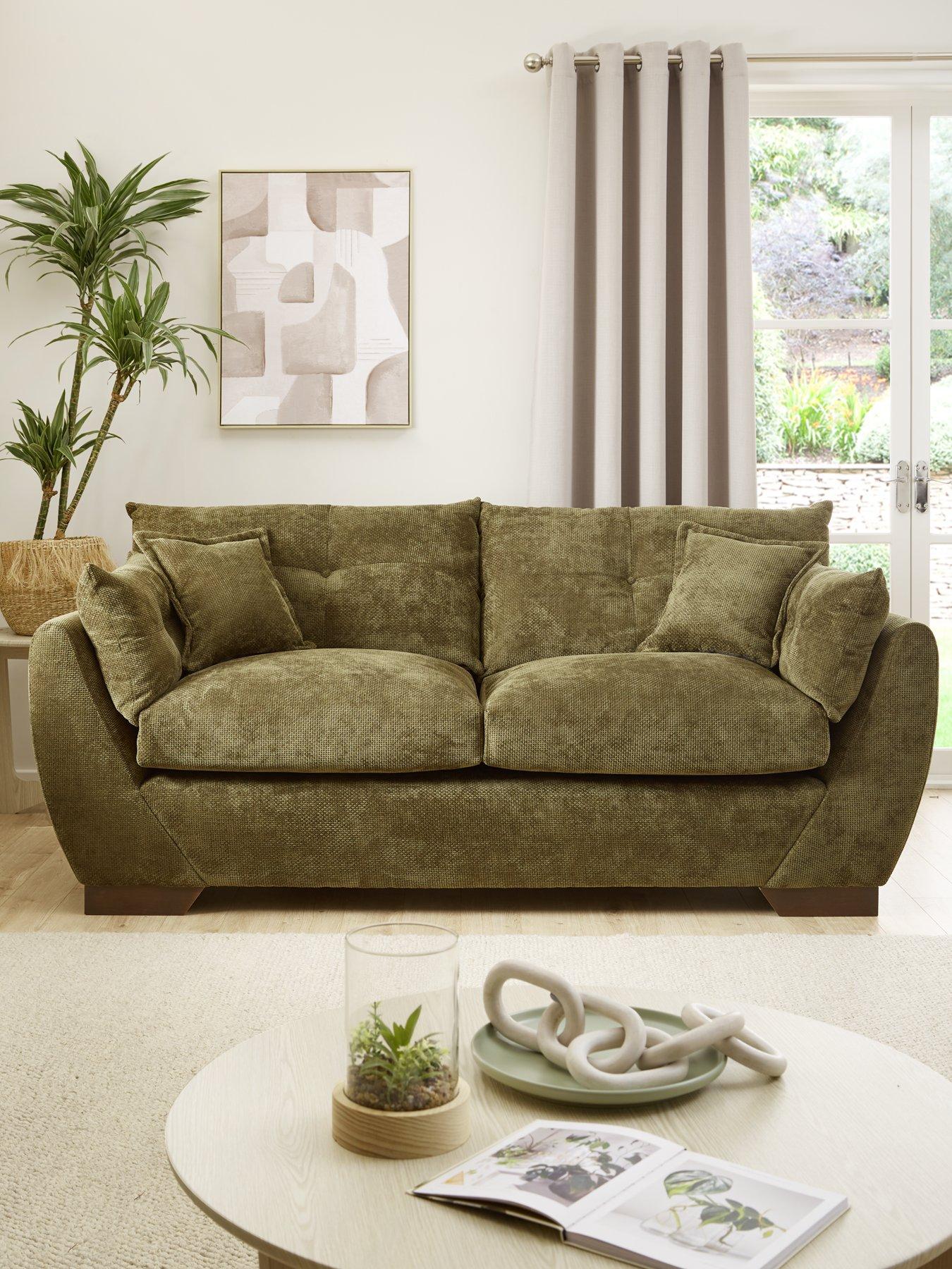 Product photograph of Very Home Palermo Fabric 3 Seater Sofa from very.co.uk