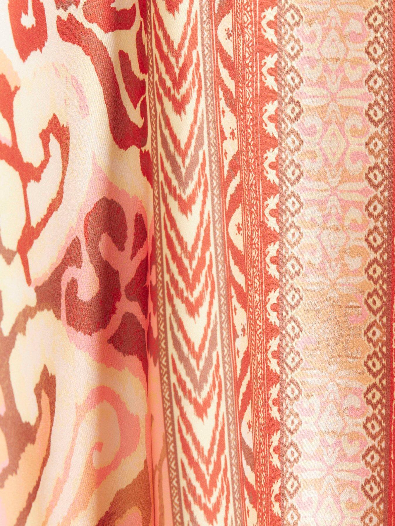 Scarf Print Halterneck Top Rust