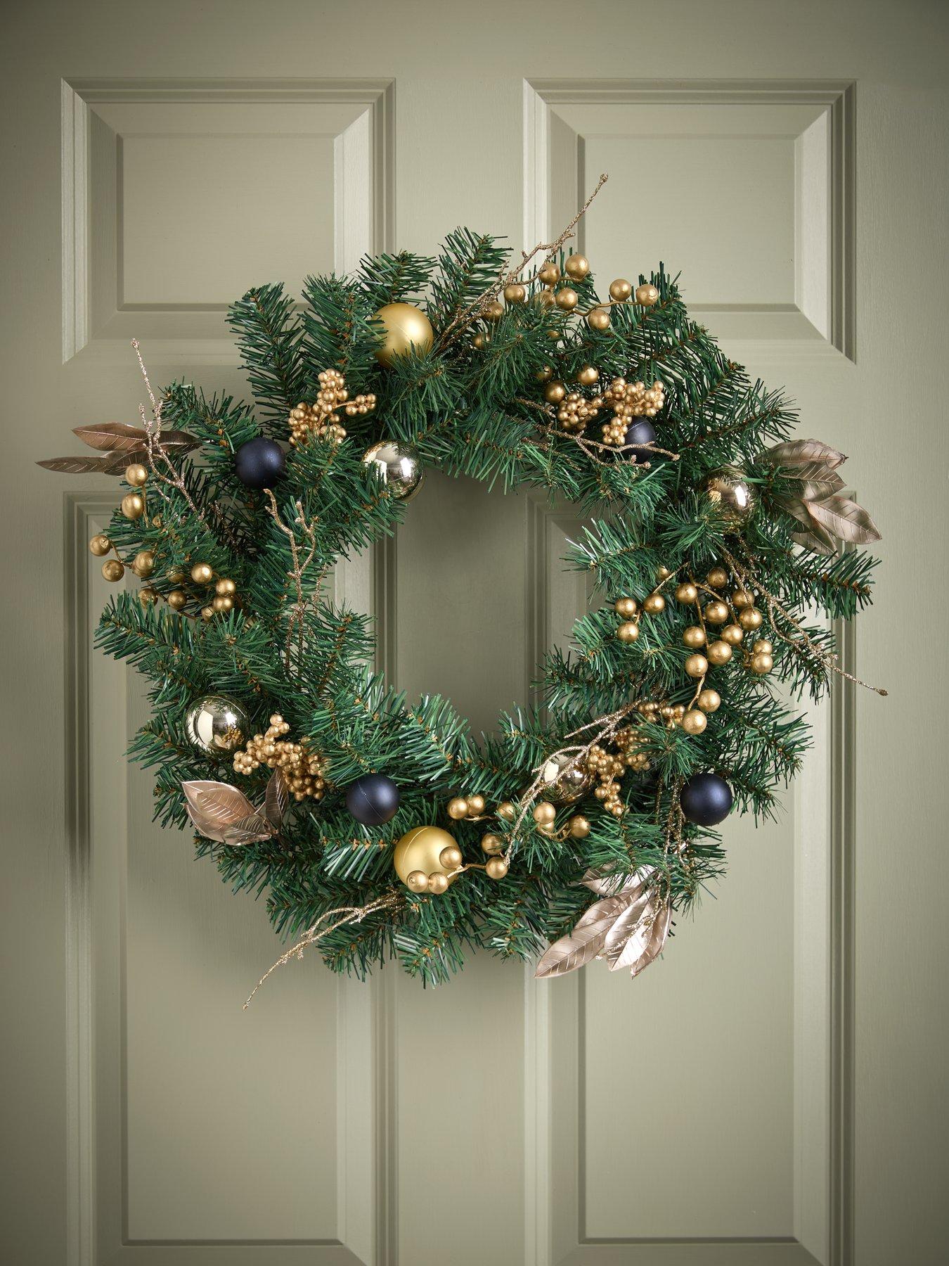 Product photograph of Festive Northlight Christmas Wreath from very.co.uk