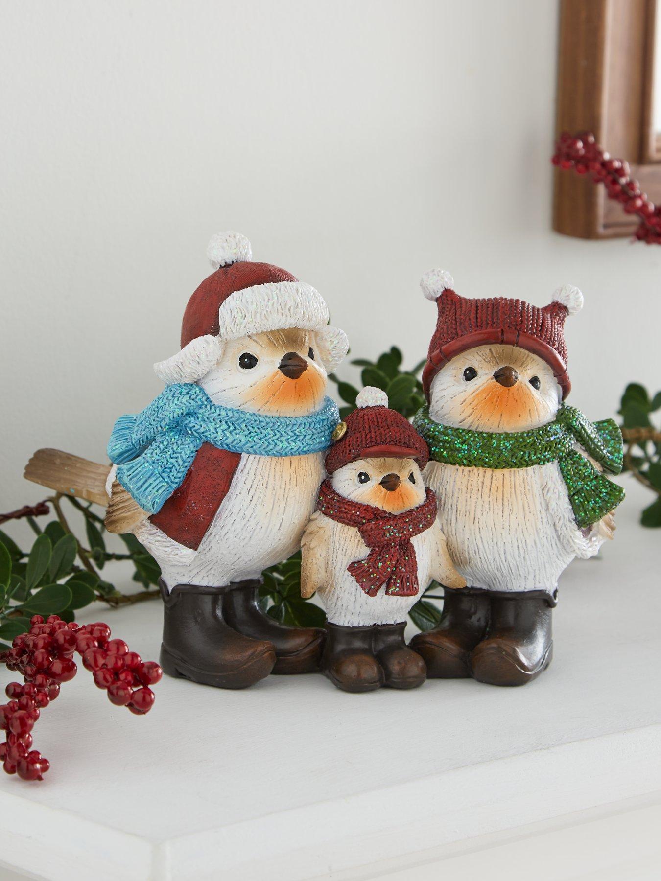 Product photograph of Festive Set 3 Robin Family Christmas Decoration from very.co.uk