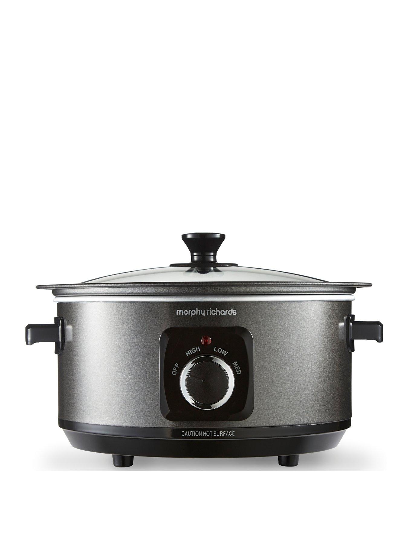 Product photograph of Morphy Richards Sear And Stew Black Slow Cooker - 3 5l - Dishwasher Safe from very.co.uk