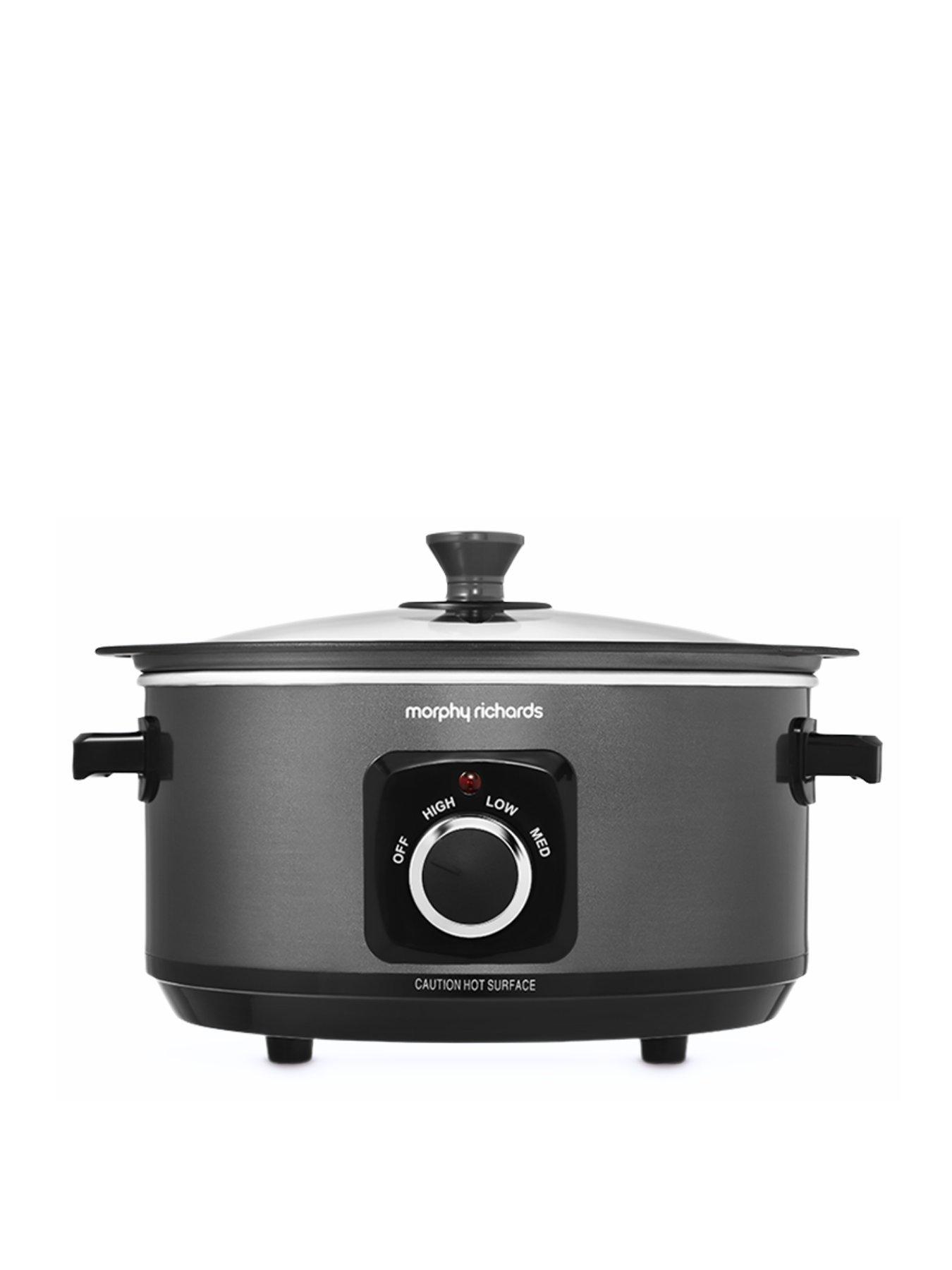 Morphy Richards Sear And Stew Black Slow Cooker - 3.5L - Dishwasher Safe