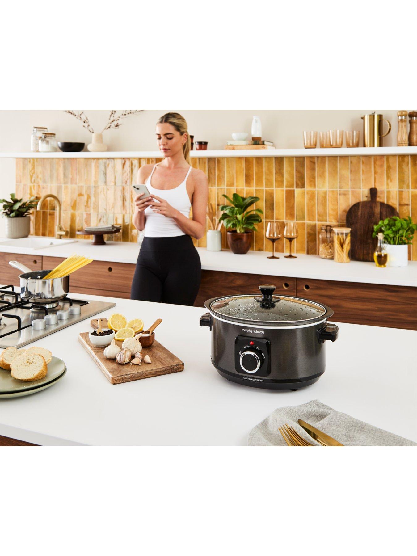 Image 7 of 8 of Morphy Richards Sear And Stew Black Slow Cooker - 3.5L - Dishwasher Safe