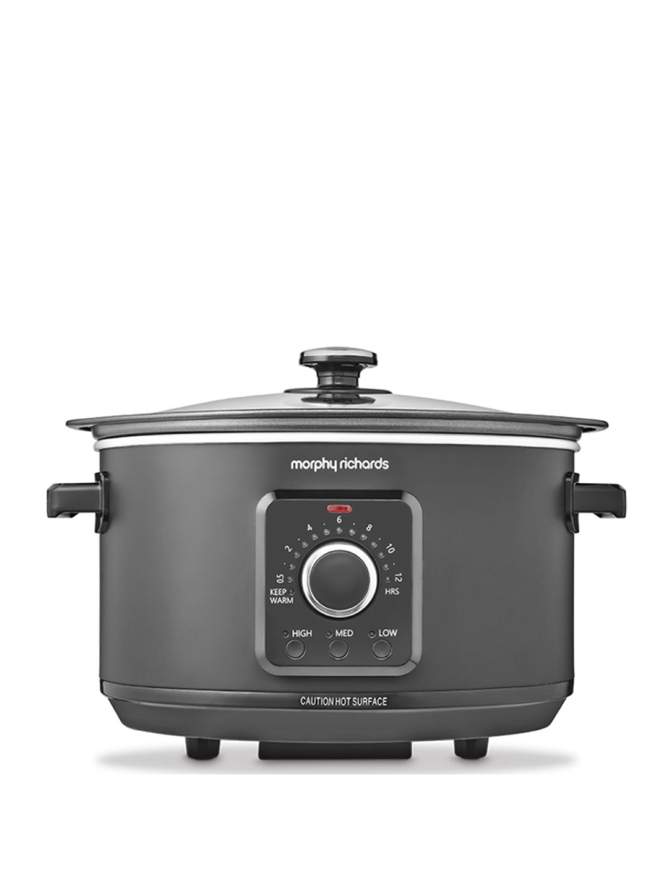 Product photograph of Morphy Richards Easy Time 3 5l Slow Cooker - Black - Keep Warm Function - Aluminium from very.co.uk