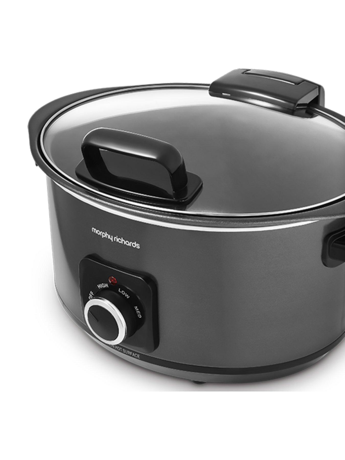 Image 2 of 8 of Morphy Richards 6.5L Sear &amp; Stew Slow Cooker - Hinged Hid - Black - Aluminum