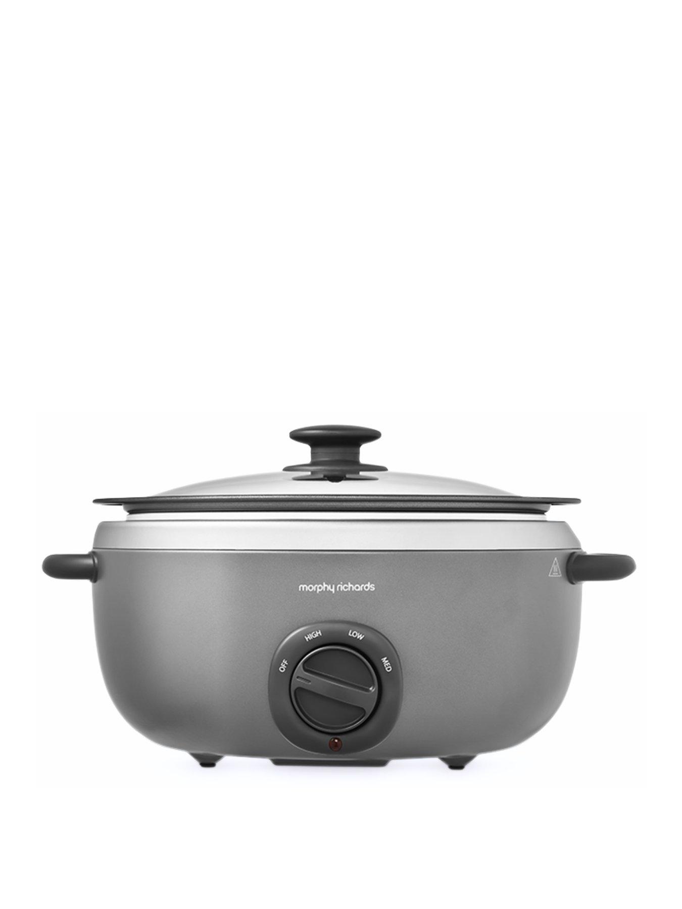 Product photograph of Morphy Richards Sear And Stew Titanium Slow Cooker 6 5l - Oval from very.co.uk