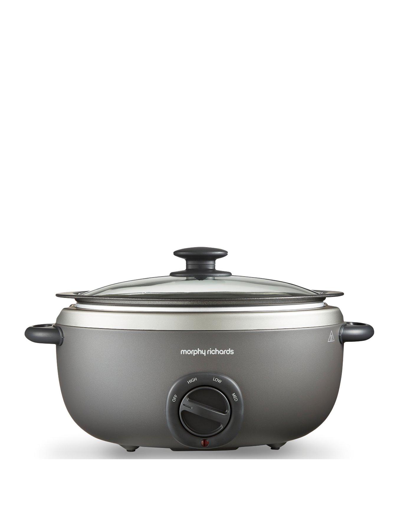 Product photograph of Morphy Richards Sear And Stew Titanium Slow Cooker 6 5l - Oval from very.co.uk