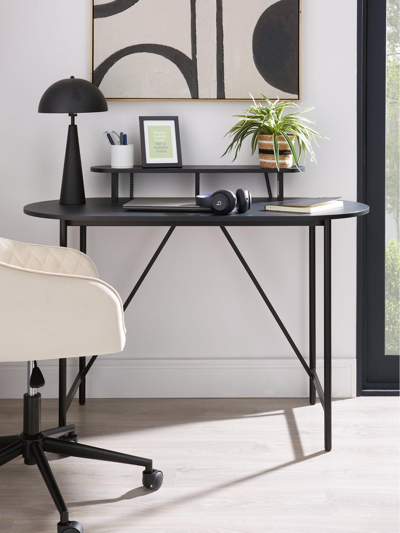 Product photograph of Very Home Hava Desk - Black from very.co.uk