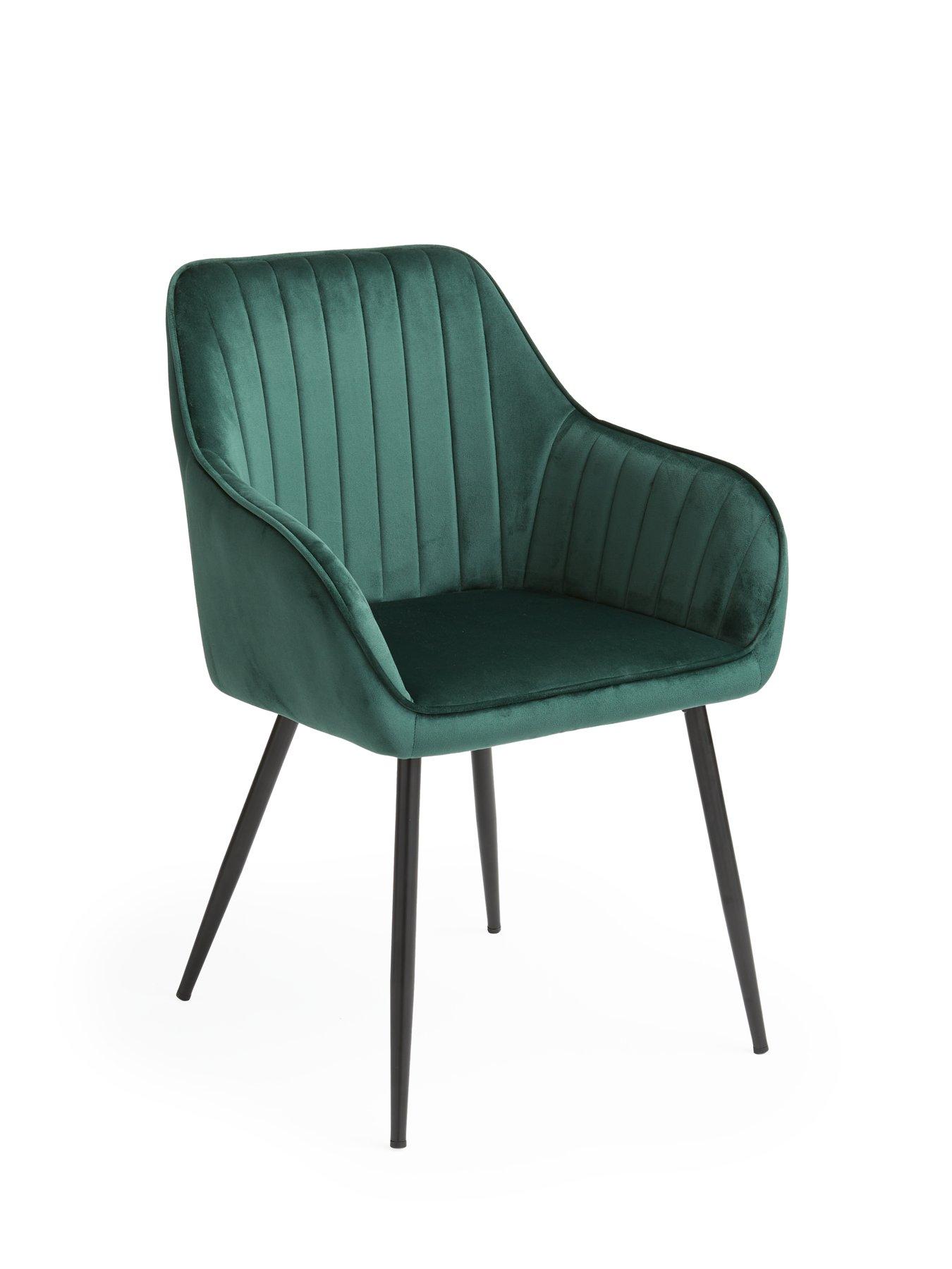 Image 4 of 6 of The Very Collection Chopstick 120 cm Round Dining Table + 4 Alisha Chairs - Black/Green