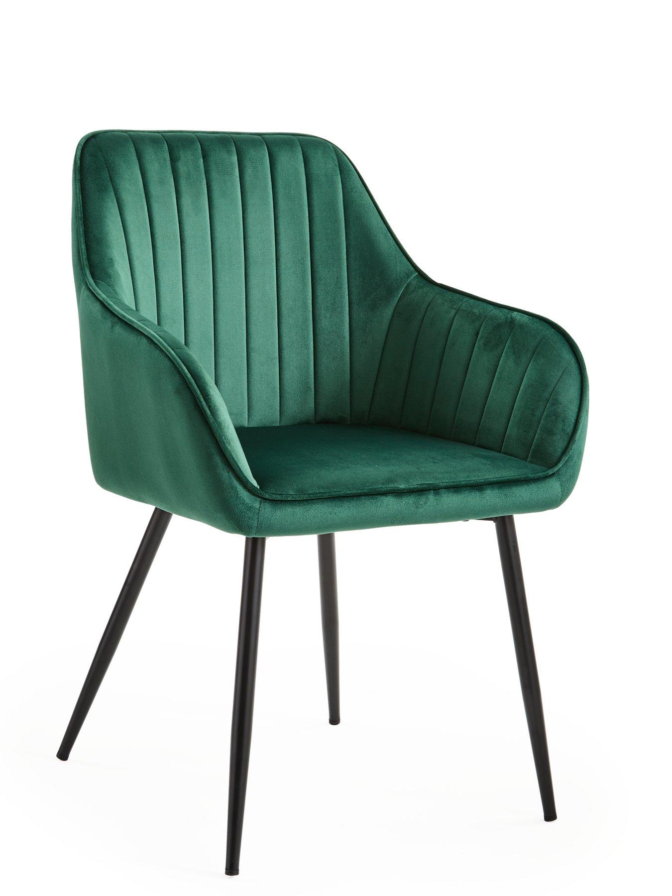 Image 4 of 6 of The Very Collection Chopstick 130 cm Rectangular Glass Top Dining Table + 4 Alisha Chairs - Black/Green