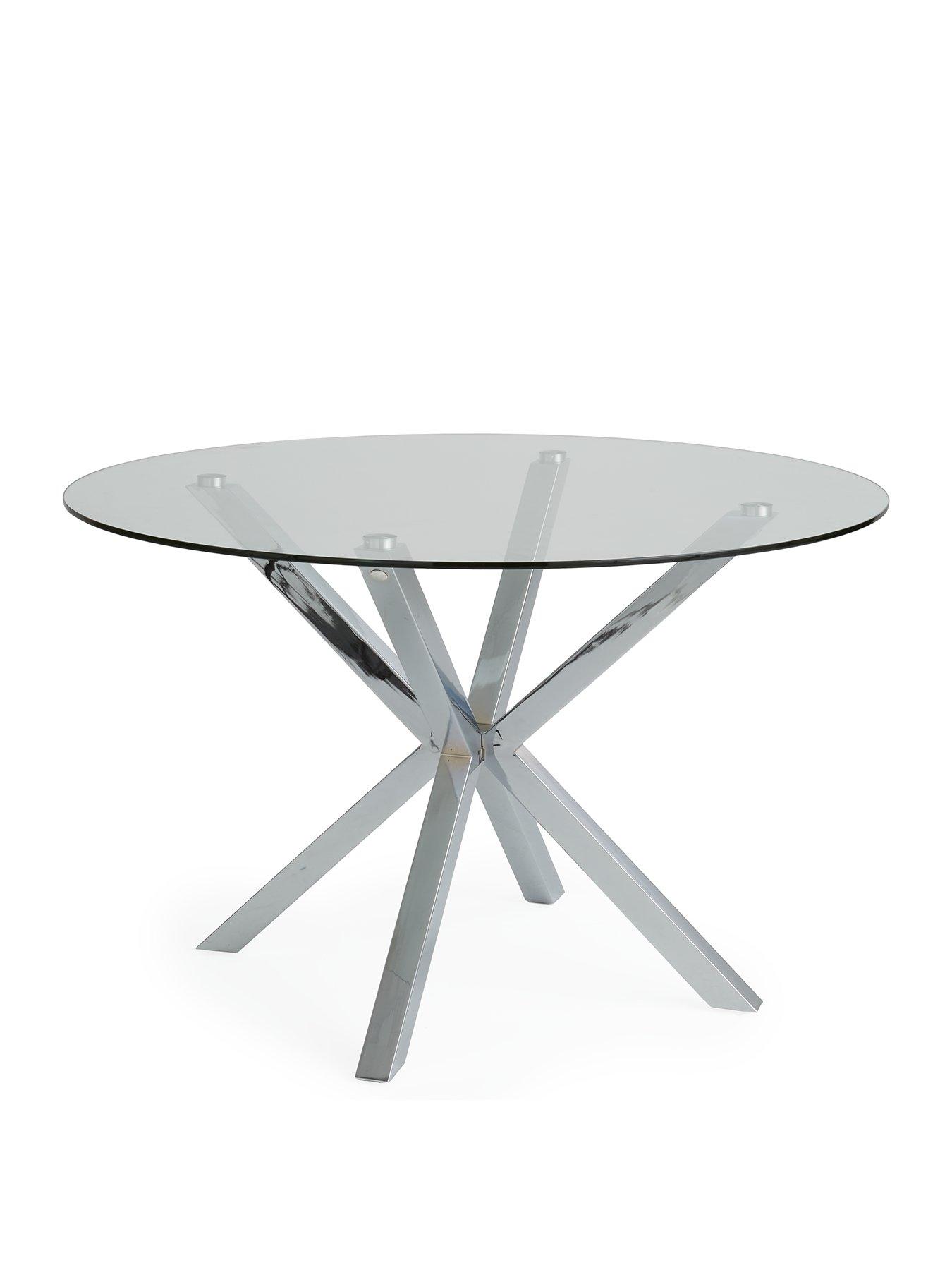 Image 3 of 6 of Very Home Chopstick 120 cm Round Dining Table +&nbsp;4 Alisha Chairs - Chrome/Grey