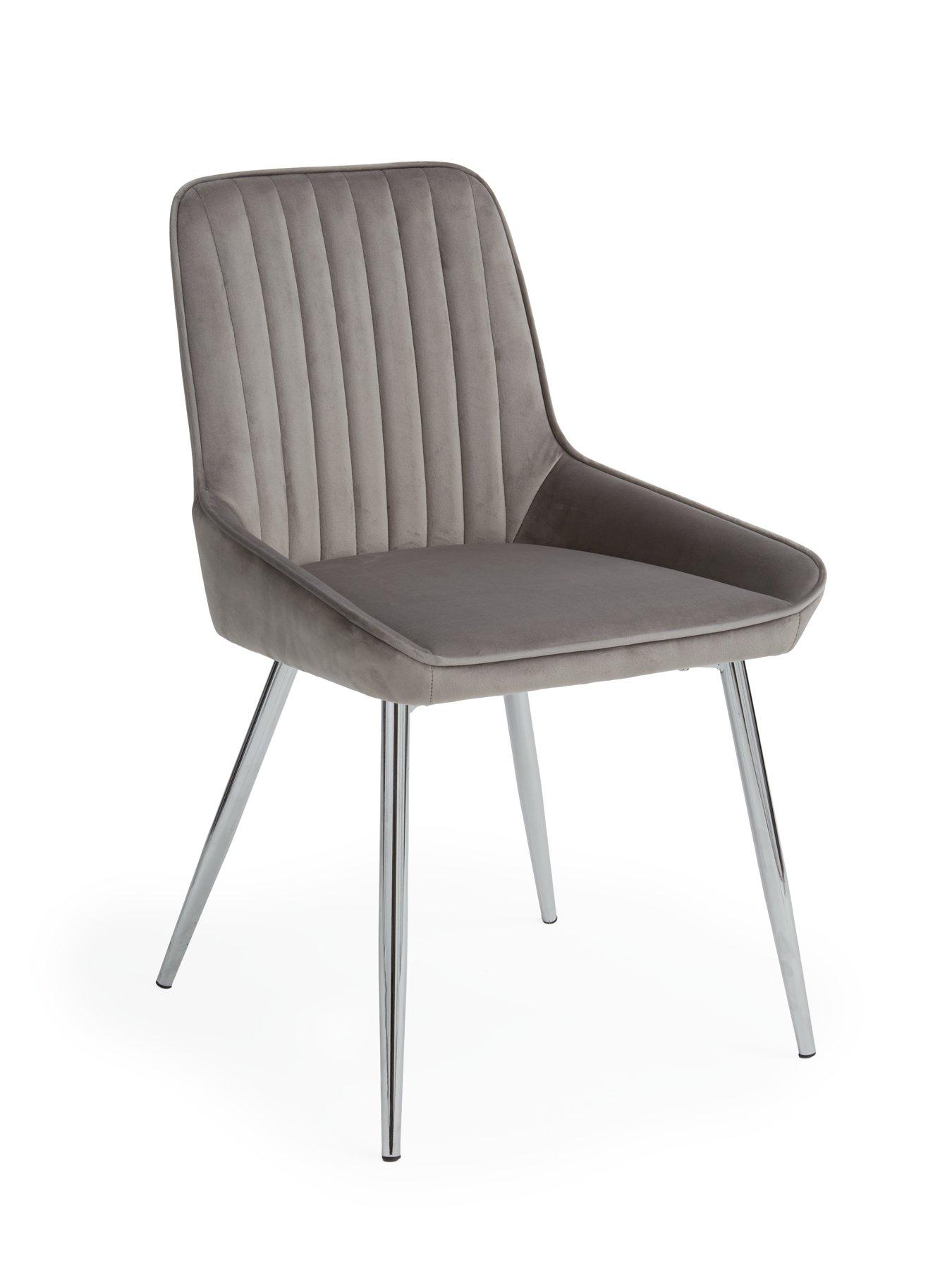 Image 4 of 6 of Very Home Chopstick 120 cm Round Dining Table +&nbsp;4 Alisha Chairs - Chrome/Grey