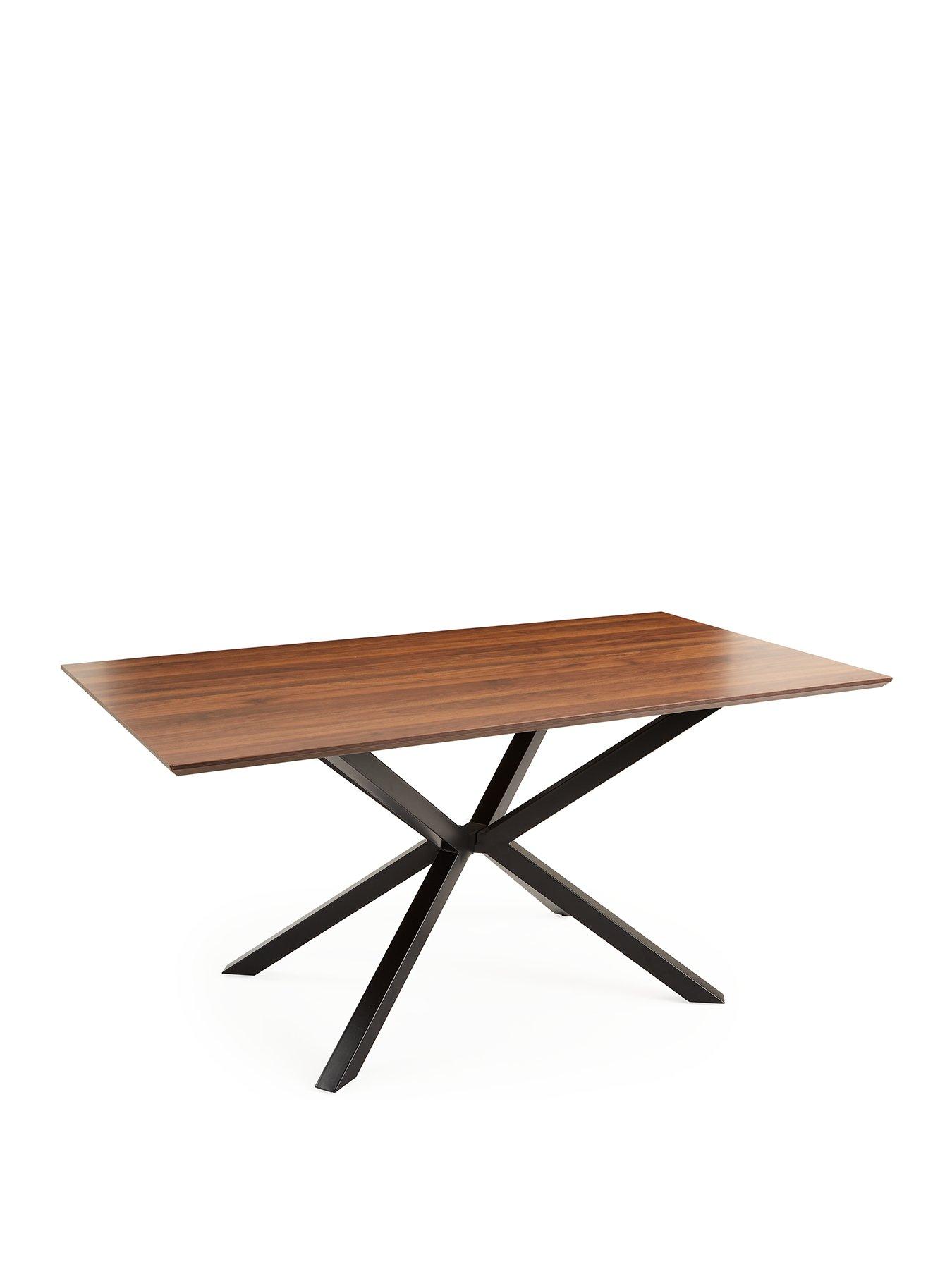 Image 3 of 6 of Very Home Chopstick 160&nbsp;cm Rectangle&nbsp;Wood Top&nbsp;Table + 4 Alisha Boucle Chairs - Brown/Black/Cream