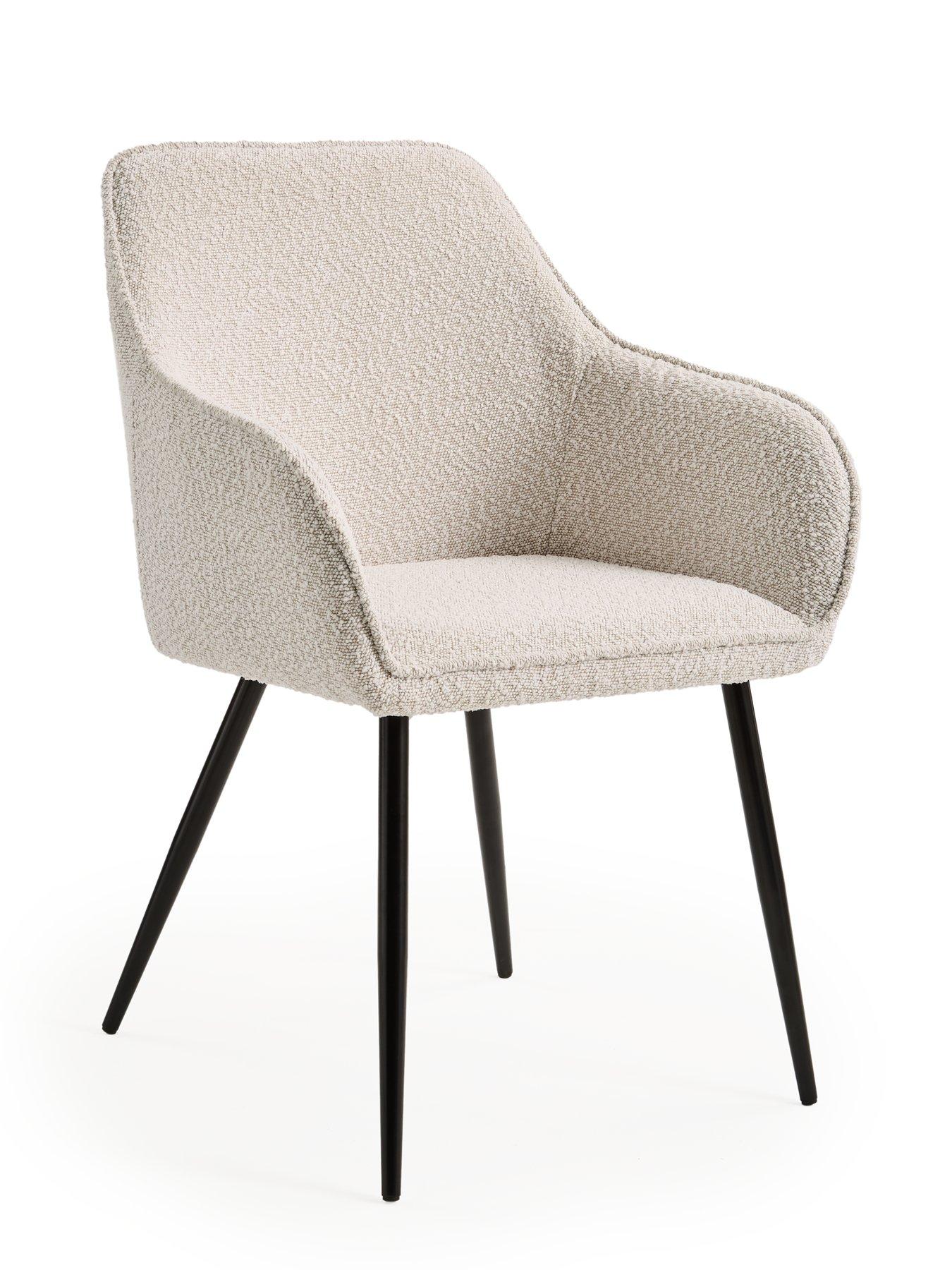 Image 4 of 6 of Very Home Chopstick 160&nbsp;cm Rectangle&nbsp;Wood Top&nbsp;Table + 4 Alisha Boucle Chairs - Brown/Black/Cream