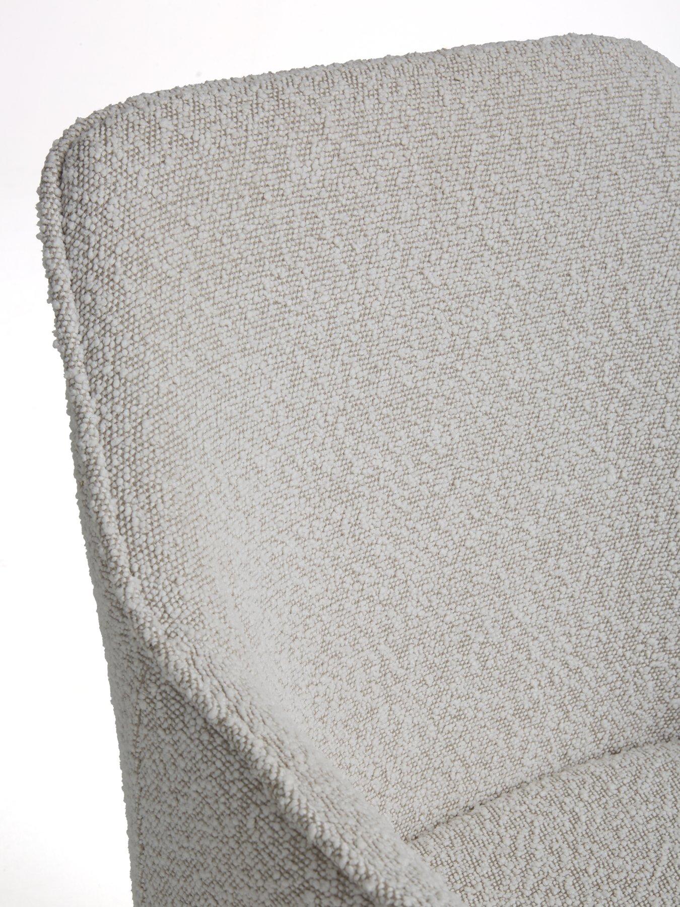 Image 5 of 6 of The Very Collection Chopstick&nbsp;120 cm Round Dining Table + 4 Alisha Boucle Chairs - Black/Cream