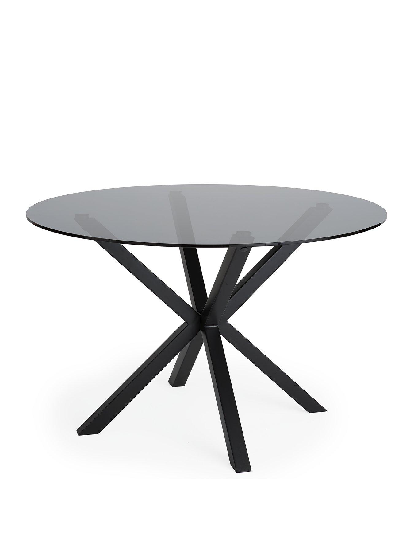 Image 3 of 6 of The Very Collection Chopstick&nbsp;120 cm&nbsp;Round Dining Table + 4 Alisha Chairs - Black/Rust