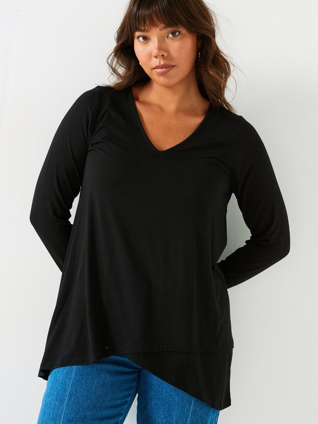 Black Tops for Women Ladies Black T Shirts Very