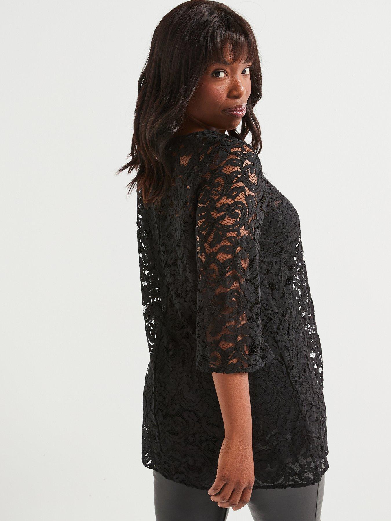 Black lace tunic on sale